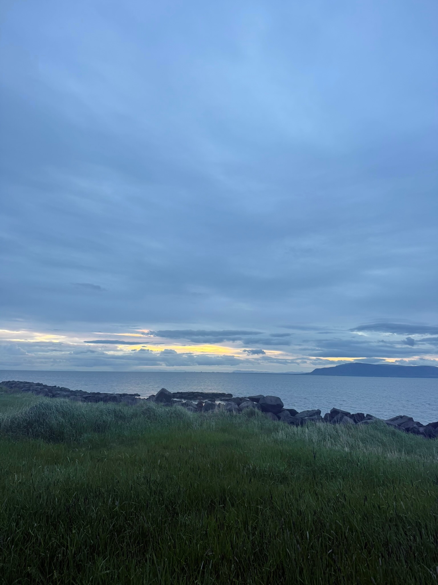 The view out across the water from the westernmost point in the city of Reykjavík
