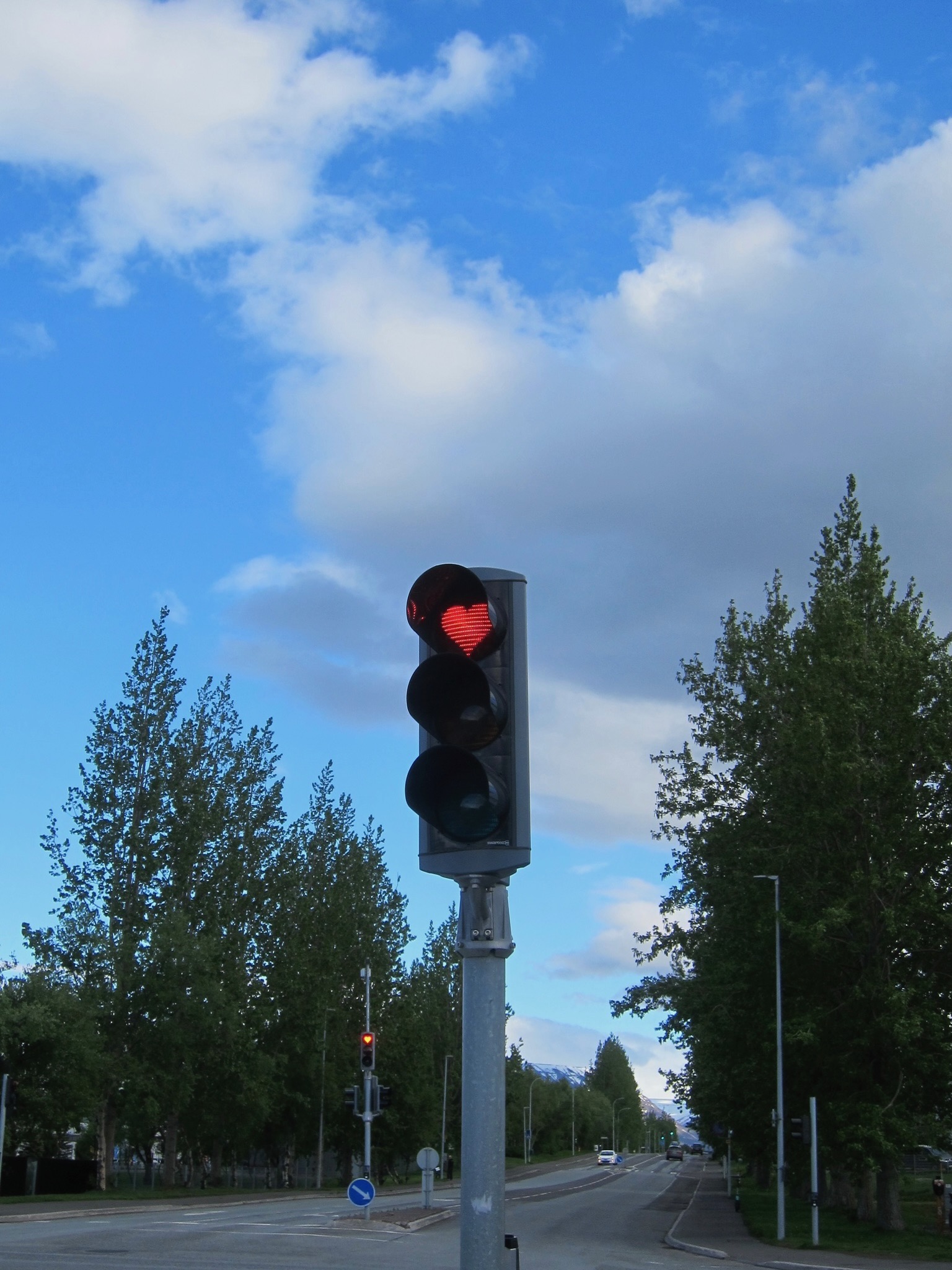 All stoplights in Akureyri are heart-shaped!